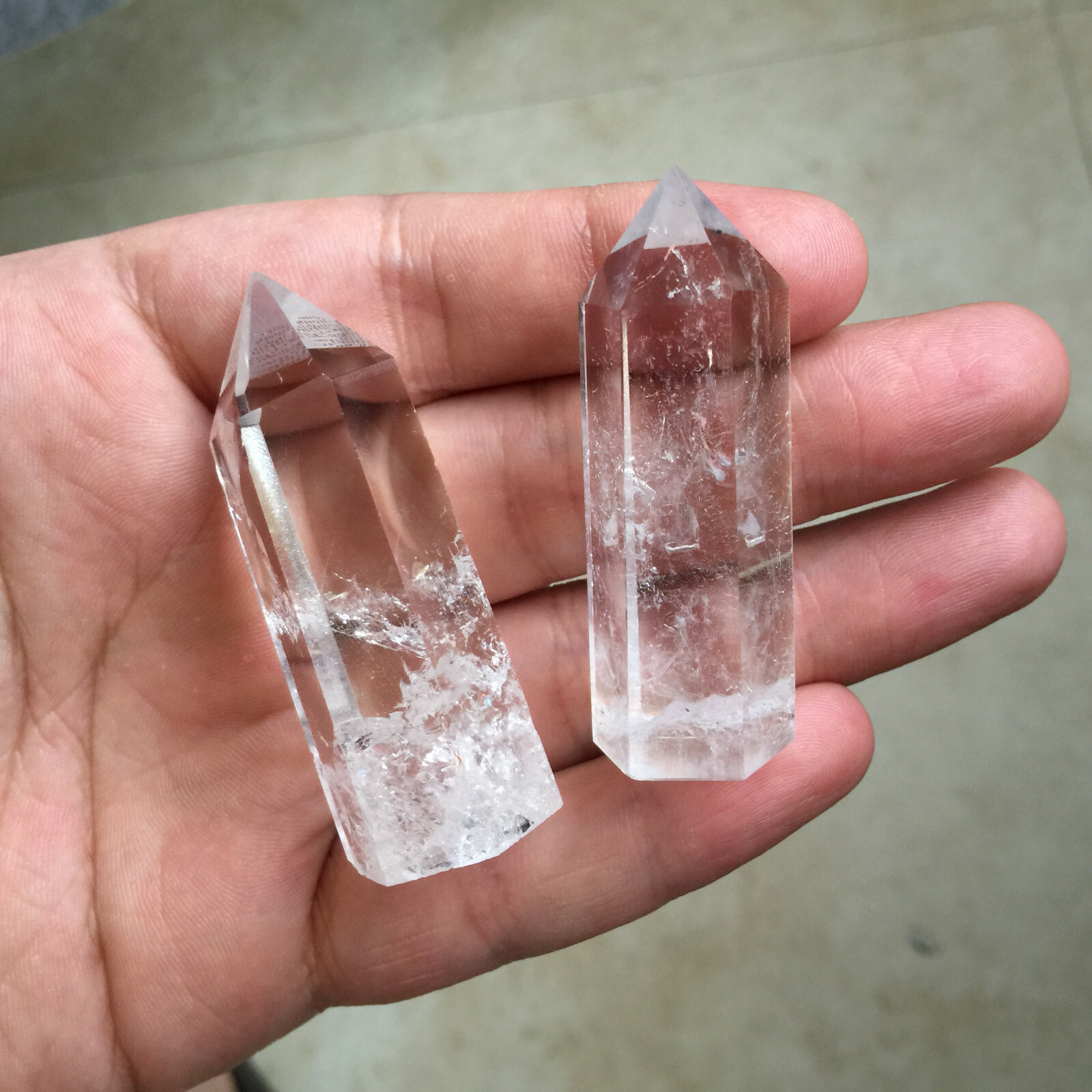 5PCS Natural clear obelisk quartz crystal point tower wand reiki healing