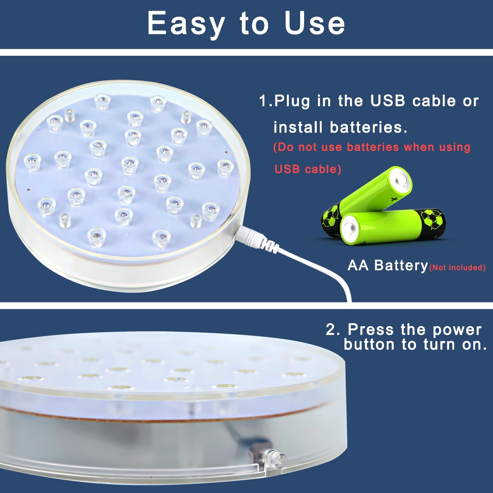 Led Light Base 6 Inch Round LED Pedestal Display Stand for Home Decoration