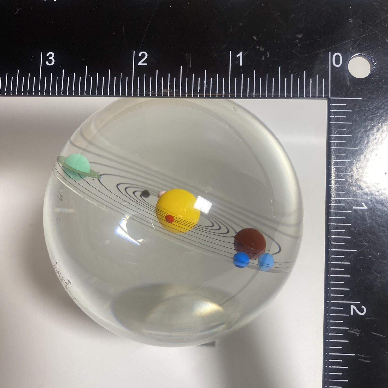 Amlong Crystal Solar System Crystal Ball Crystal Stand In Original Box 4.25″