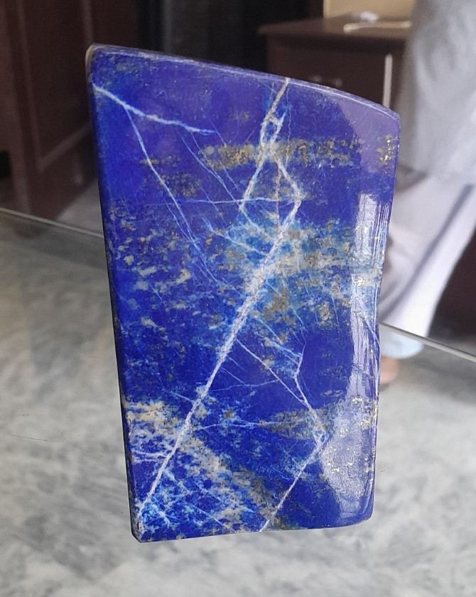 650Grams Lapis Lazuli Freeform Rough Tumbled Polished With Iron Pyrite Inclusion