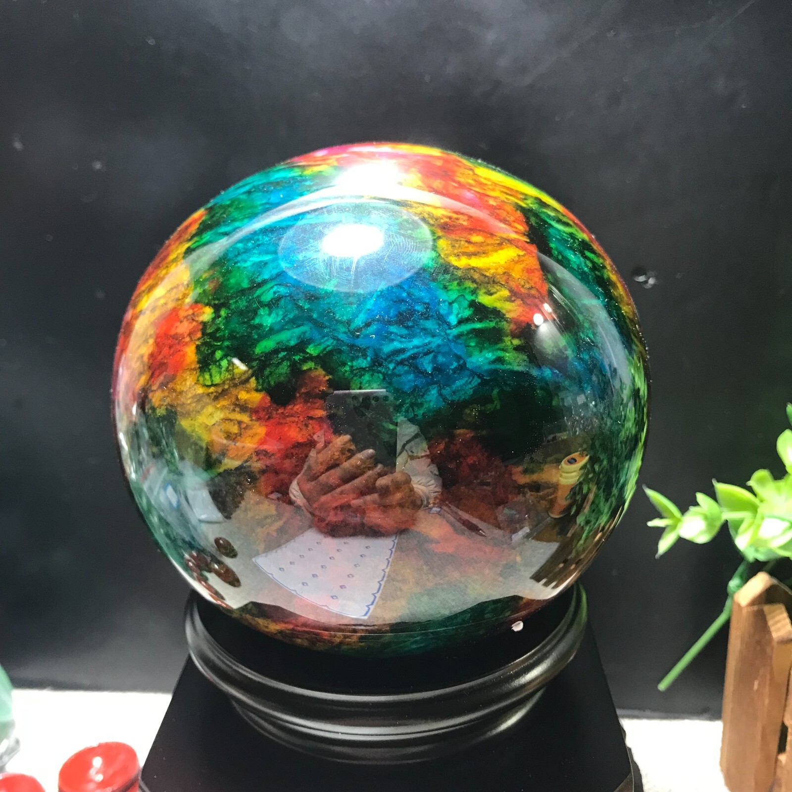 103mm 1680g “Seven Colors Jade” sphere specimen -Taiwan China Gift 01
