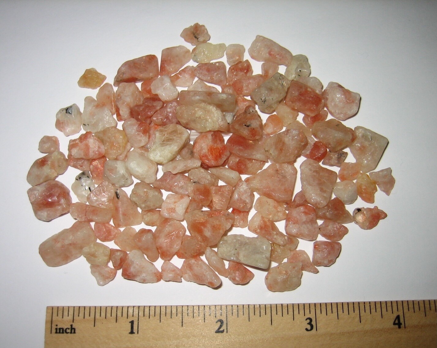 113 TUMBLED SMALL 0.2″-0.6″ SUNSTONE NATURAL STONE MINERALS INDIA ~ 64.9grams *1