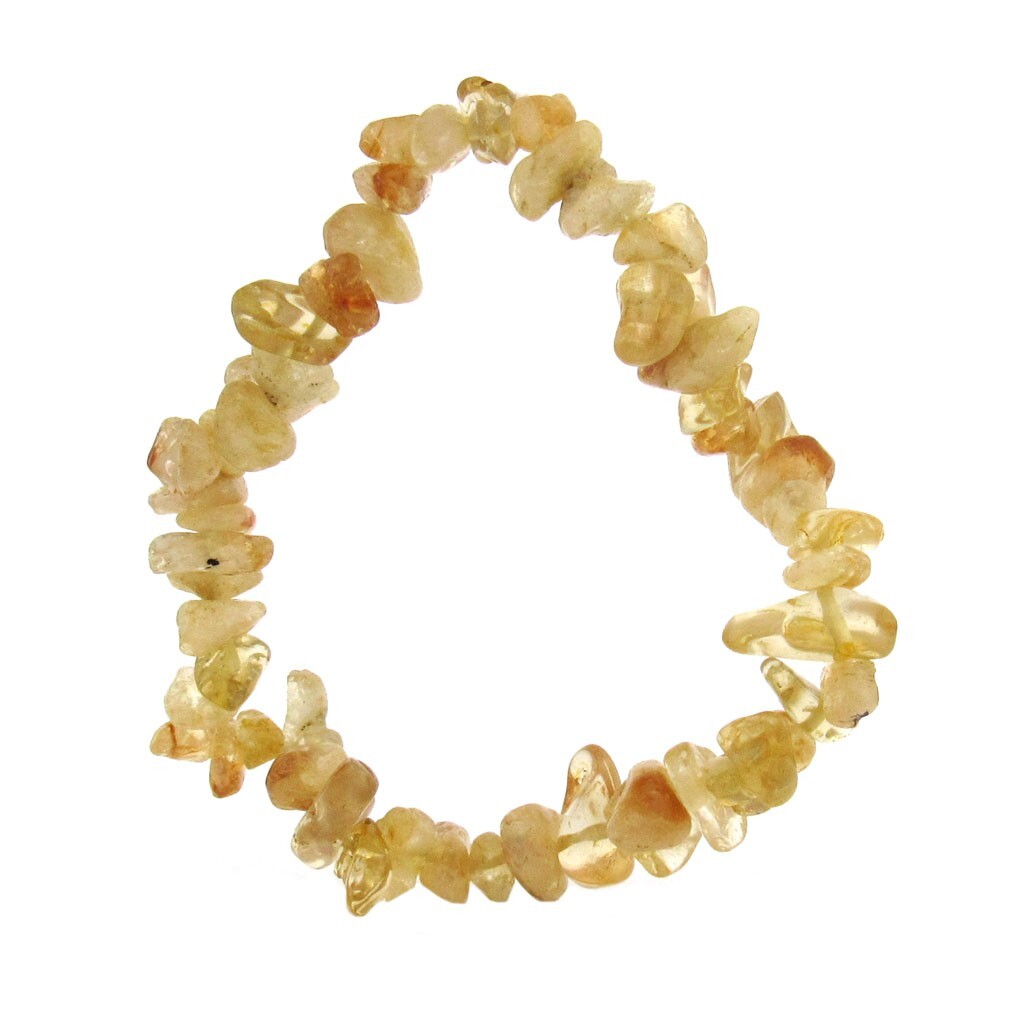 Citrine Chip Bracelet Genuine Gemstone Stretchy Elastic – One Size NEW
