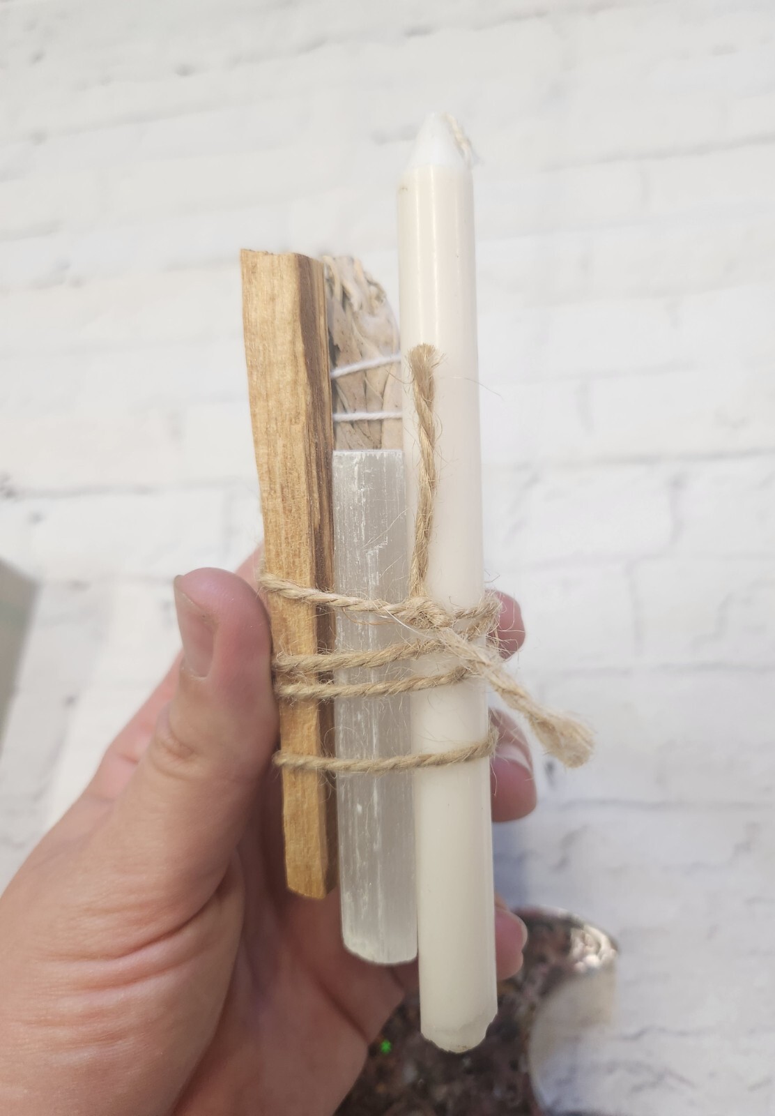 Crystal Book Psychic Powers Rough Crystal Lot Sage Smudge Stick Trinket Bowl