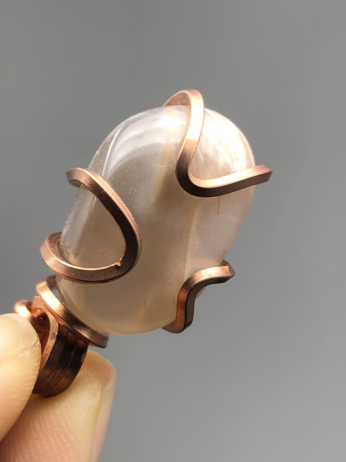 Natural Moonstone Polished Copper Pendant ONLY Quality Reiki P3