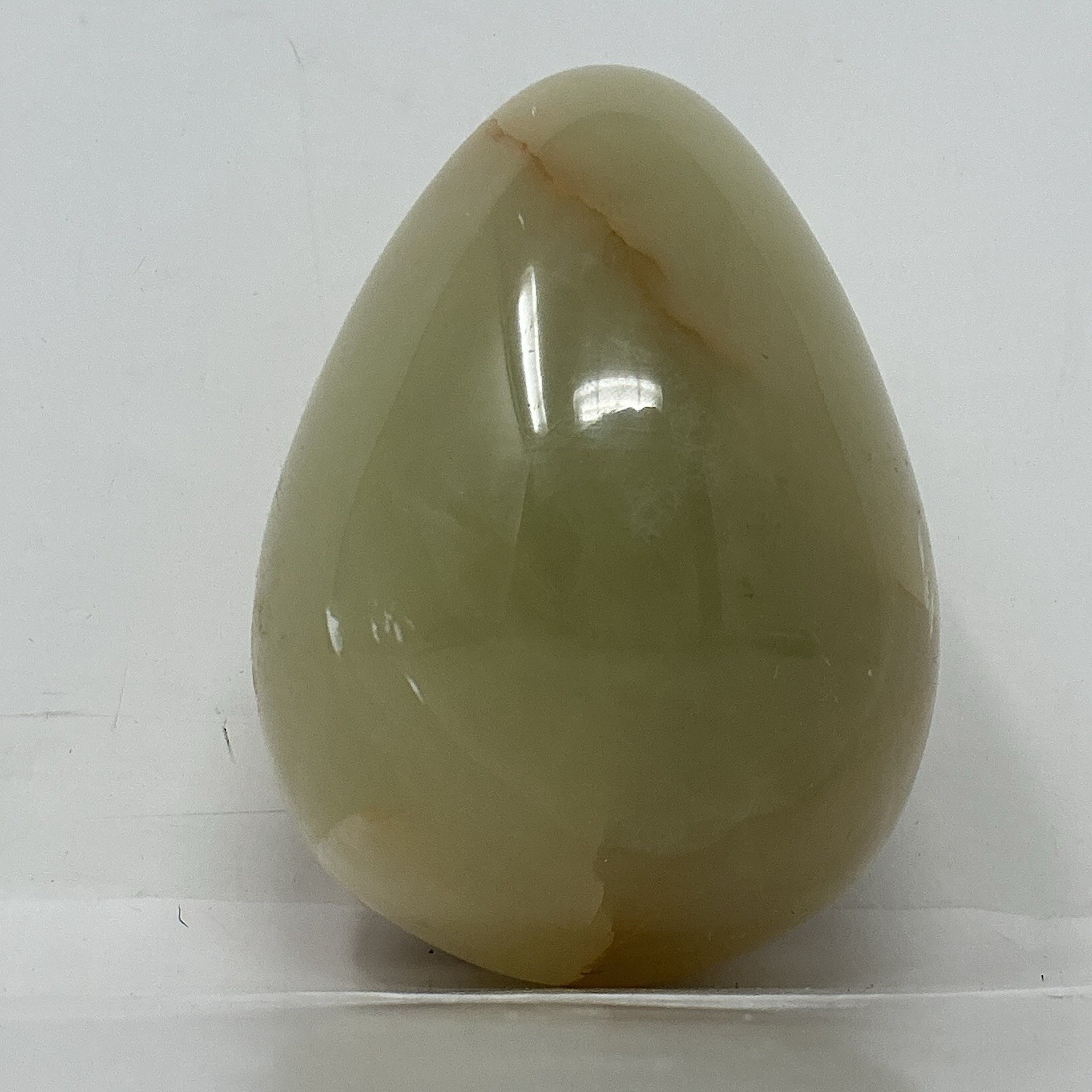 Hand Carved Natural Stone Egg Decorative Gemstone Sculpture No Stand