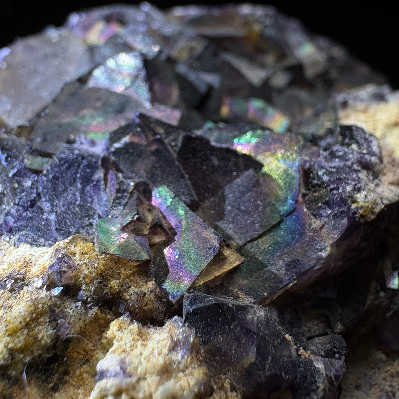 Natural Phantom Fluorite with Rainbow Iridescence Specimen Raw Mineral China A88