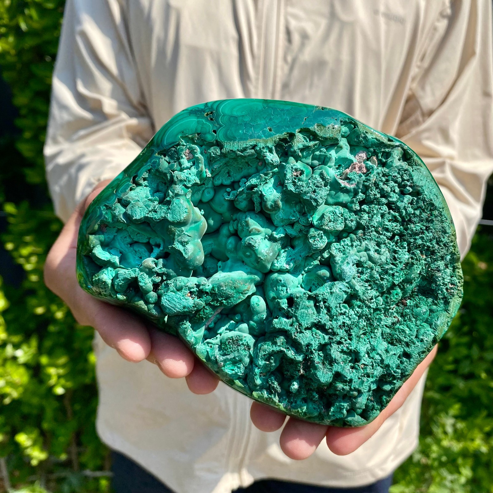 2.86LB Natural glossy Malachite transparent cluster rough mineral sample