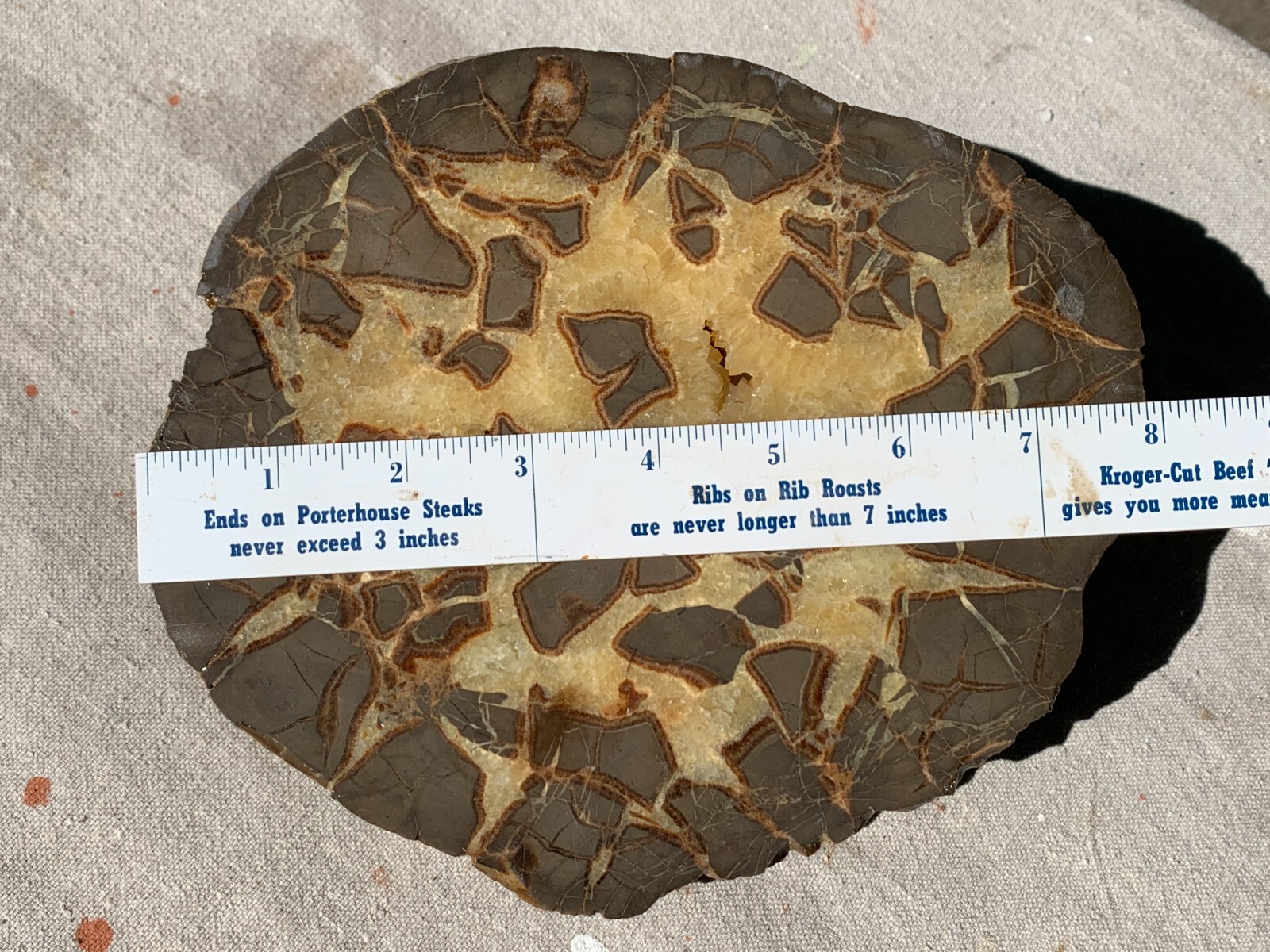 ☆4.7LB (2100Gr) 8 Inch Septarian Nodule 1/2 Geode Mineral Specimen from Utah☆720