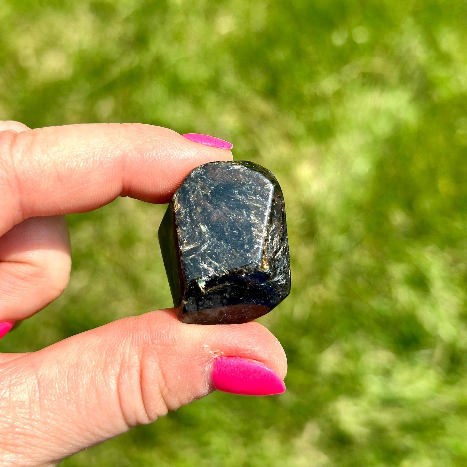 Arfvedsonite Free Form Stone, Natural Arfvedsonite from Canada