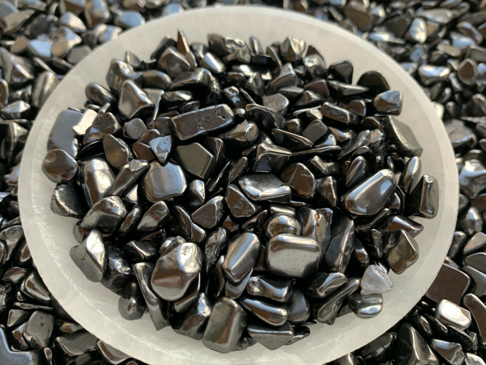 Grade A++ Shungite Semi Tumbled Gemstone Mini Chips 6- 12 mm, Wholesale Bulk Lot