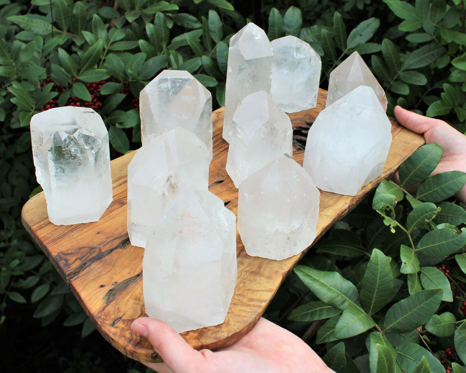 LARGE Clear Quartz Crystal Point with Cut Base – Free Standing Crystal Points