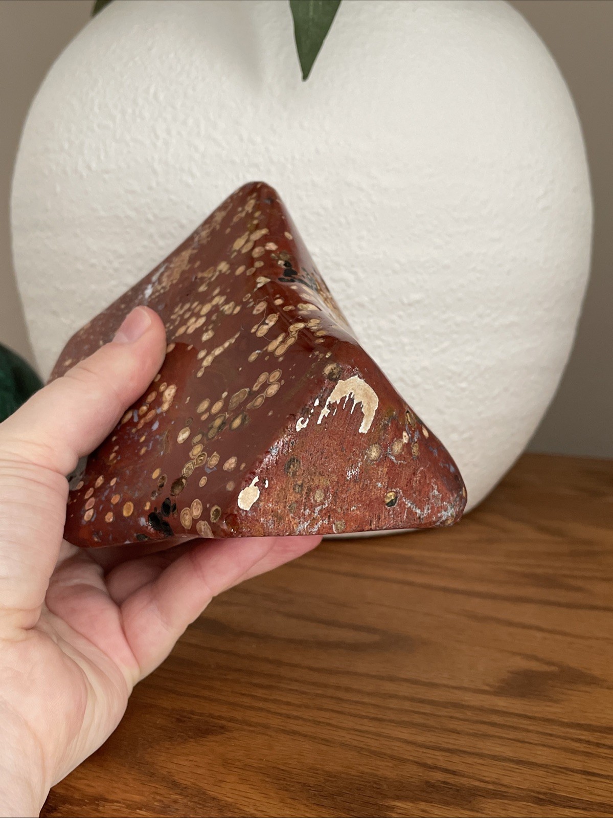 Red Orbicular Jasper – Carved And Polished – Display Piece Or Cabochon Material