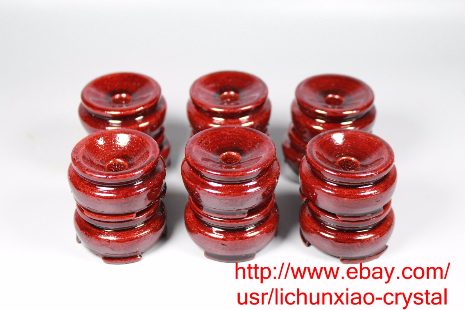 9PCS Red Rosewood Wooden Base Stand holding Crystal Egg Sphere Ball