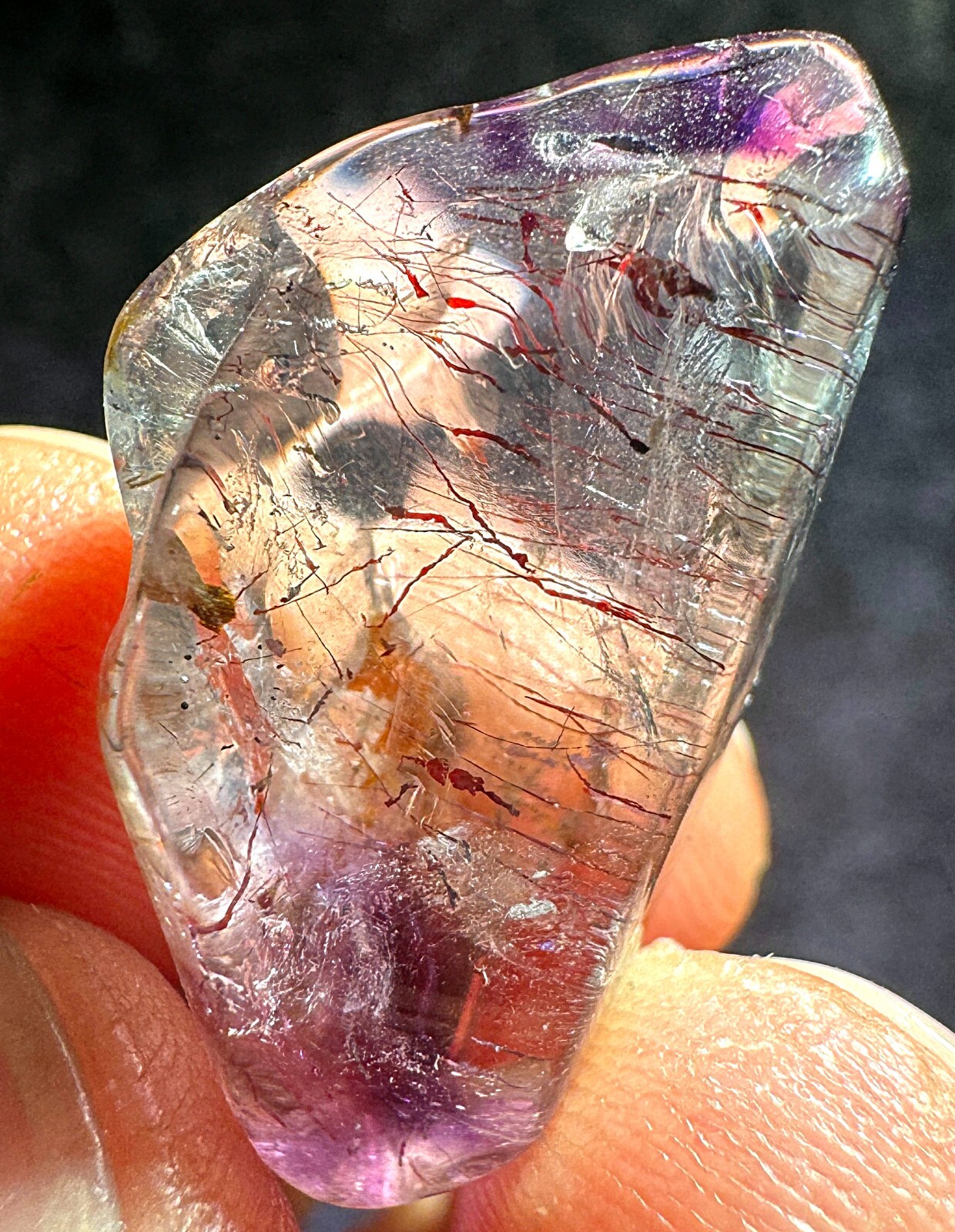 24ct Rare NATURAL Clear rutile Crystal Polished