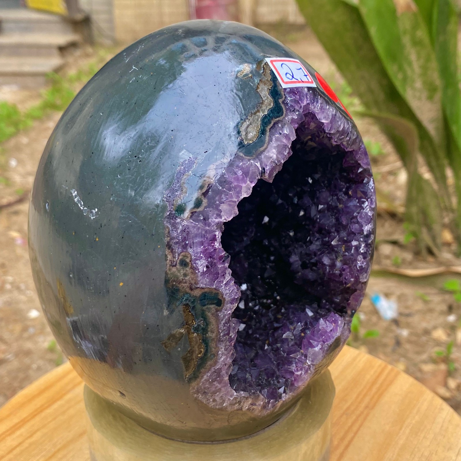 5.97LB Natural amethyst Dinosaur egg Quartz Crystal specimen healing