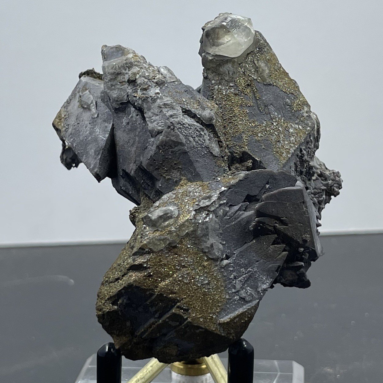 Dogtooth Calcite with Pyrite Crystal Cluster Specimen Mineral