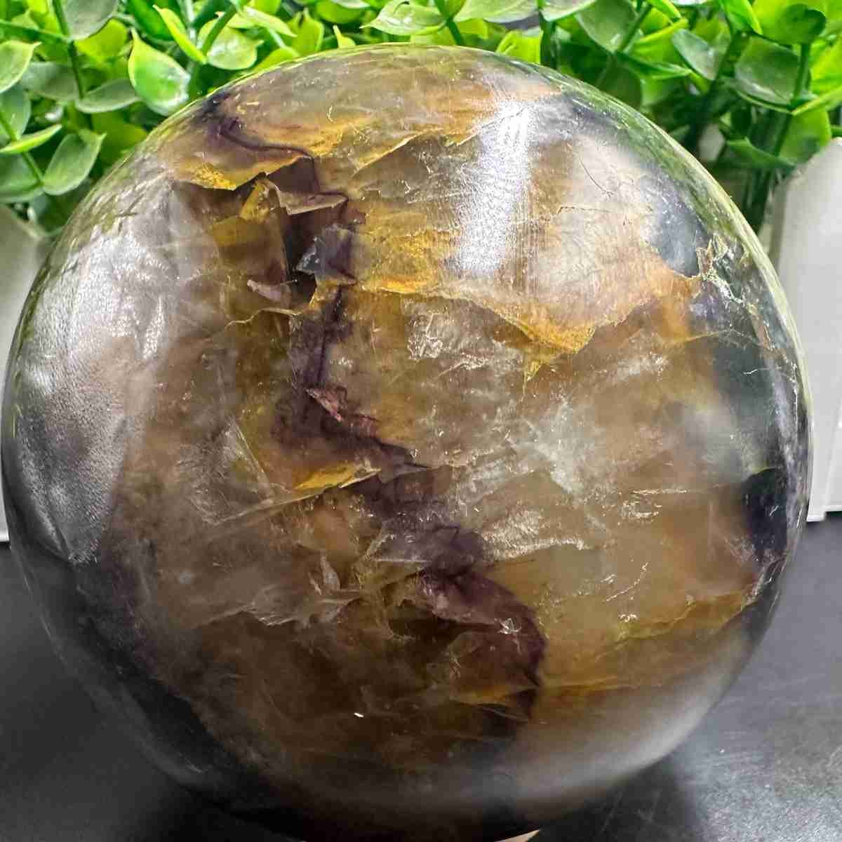 1835g Natural Fluorite Quartz Sphere Crystal Energy Ball Reiki Healing Gem