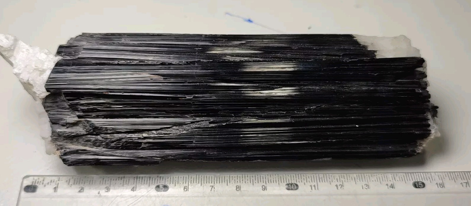 17cm Huge Black Tourmaline(Schorl) Specimen Combined With Albite-Shigar ,Pak.