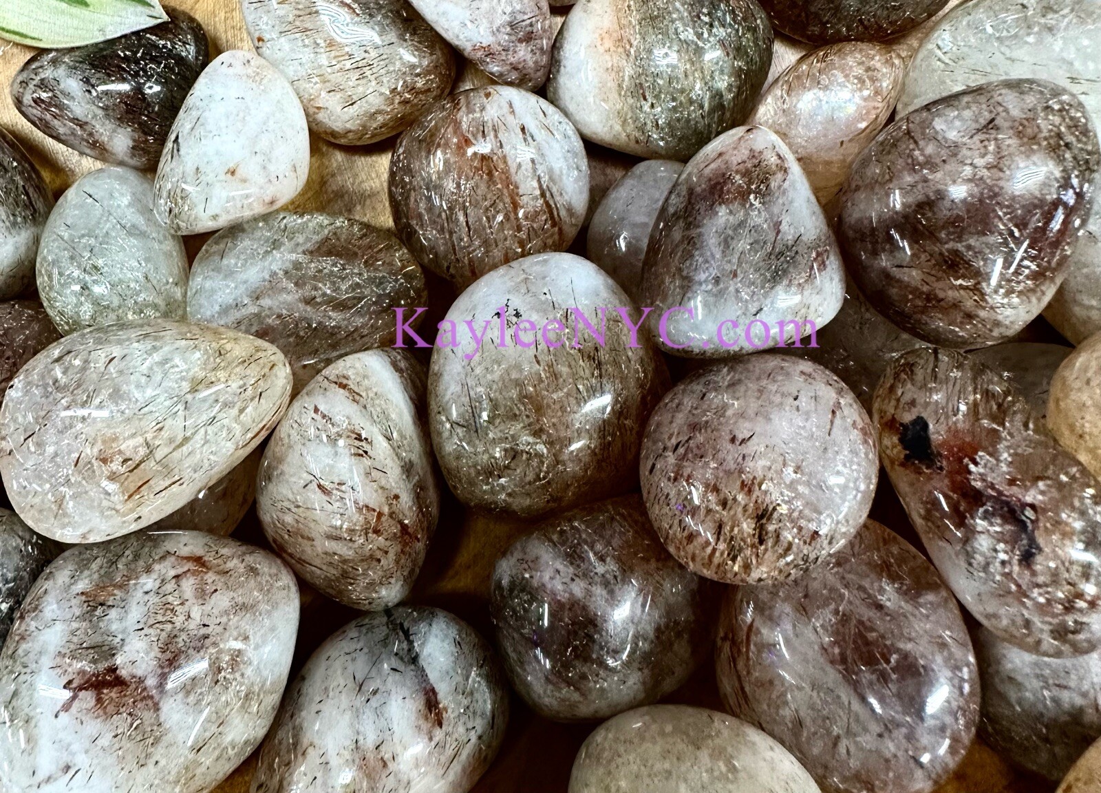 Wholesale Lot 2 Lbs Natural Rutilated Quartz Tumble Crystals Healing Energy