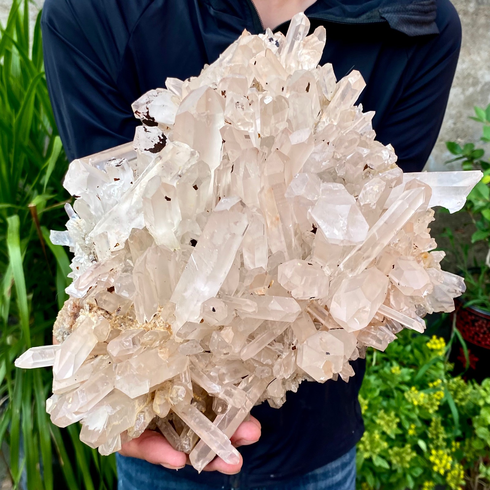 23.69LB ransparent, natural and beautiful white quartz crystal cluste