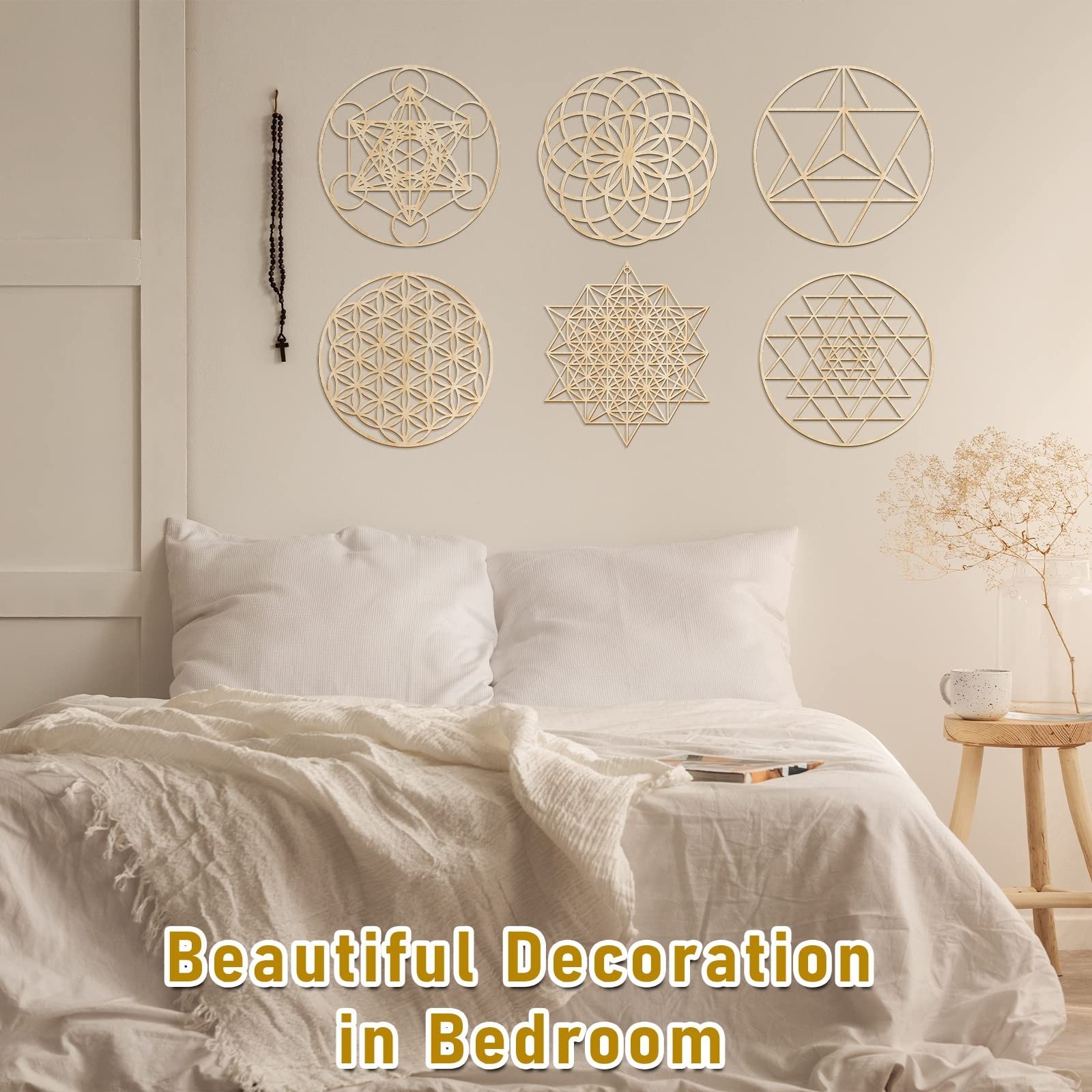 Taiyin 6 Pcs 12 Inch Wooden Sacred Geometry Wall Art Set, Zen Geometric Wall …