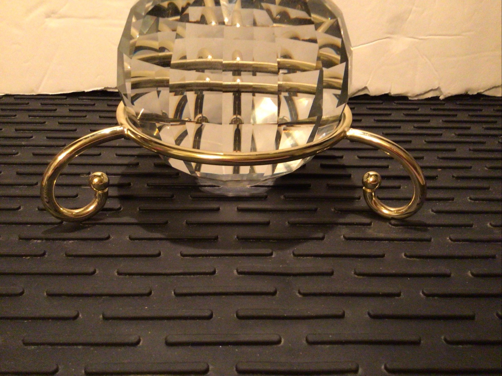 Multi Faceted Clear Magic Crystal Sphere W/stand 5” In Diameter