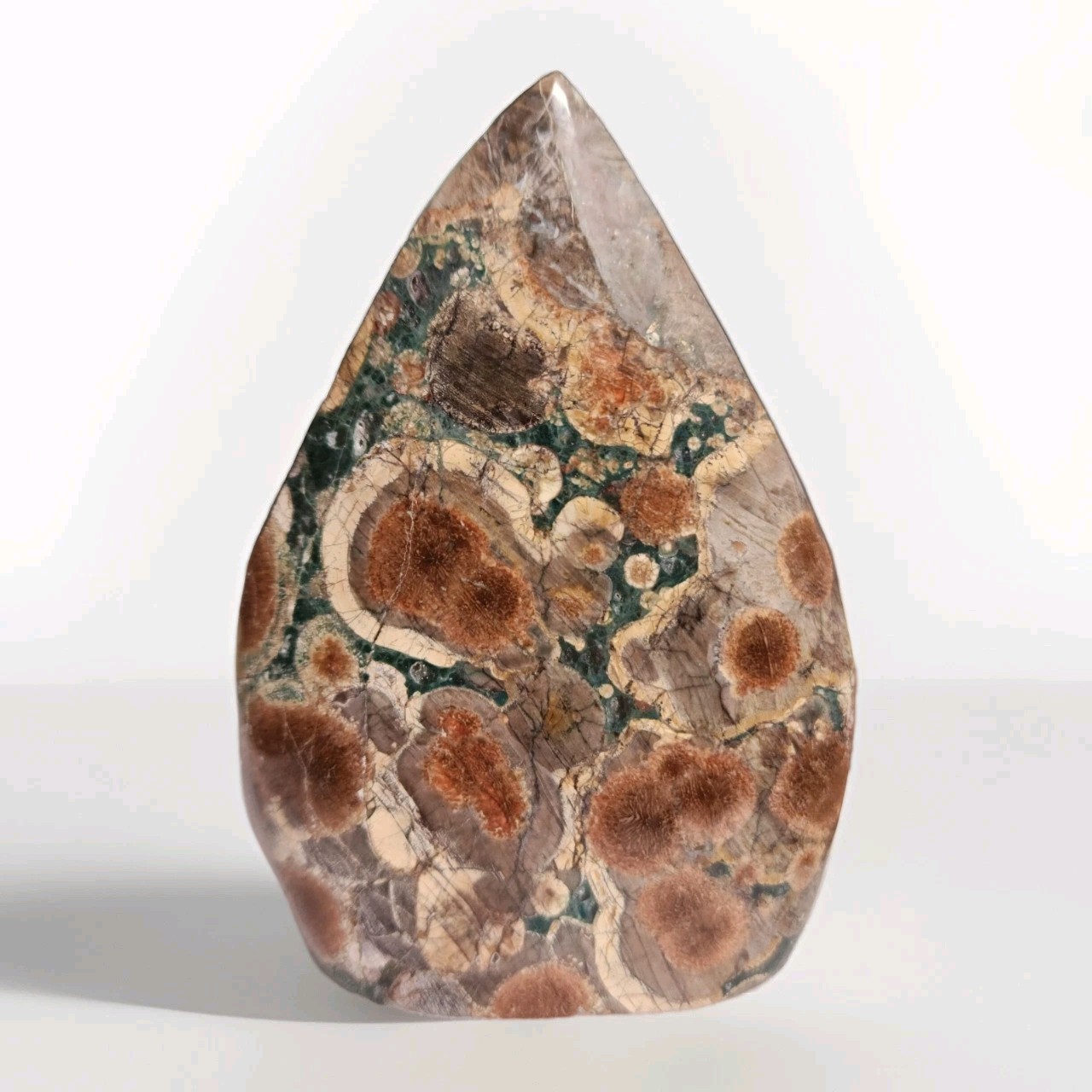 Large Natural Green Cherry Blossom / Sakura Agate Teardrop Ornament Flame – USA