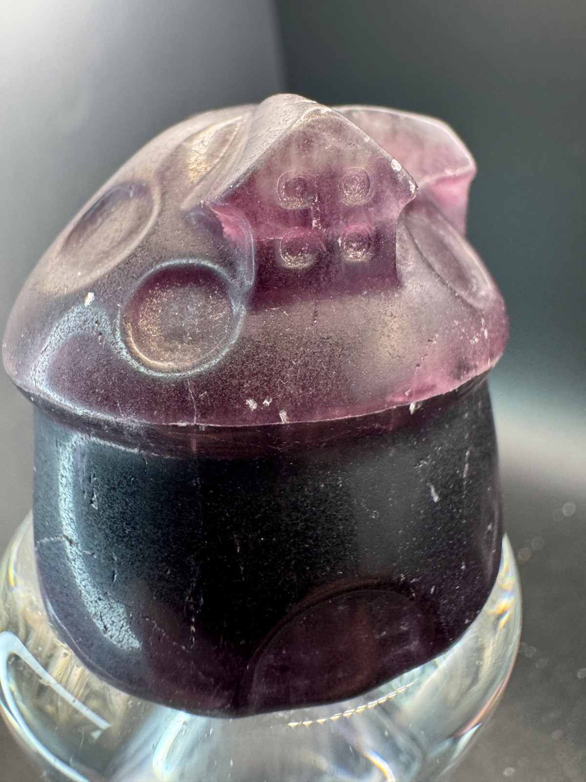 6399 Purple Fluorite Carved and Polished Fairy House 125g