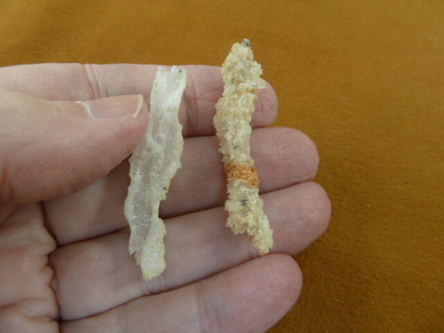(r364-10) 2 Fulgurites 1-5/8″ lightning strike beach sand glass Georgia set