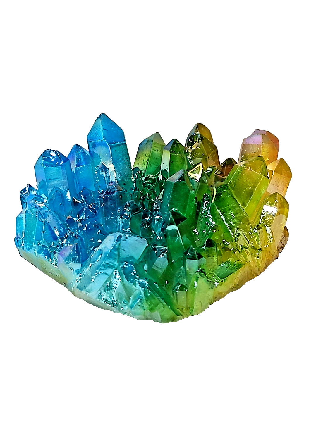 906g Rainbow Aura Quartz Cluster Crystals Angel Colorful Healing Gemstones