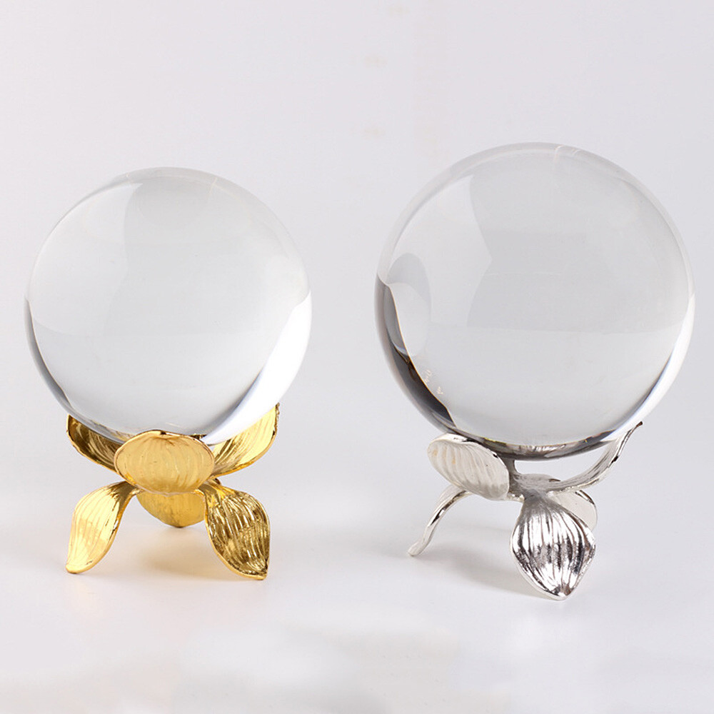 Metal Lotus Display Stand Crystal Ball Holder Glass Sphere Base Feng Shui DIY