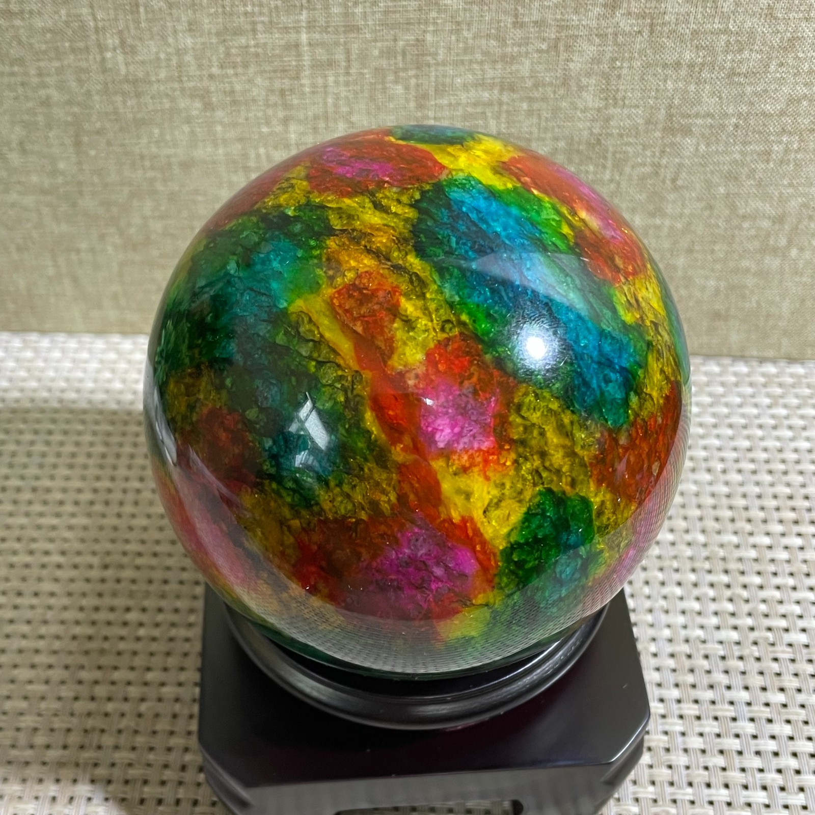 1456g Seven Colors Jade” sphere specimen -Taiwan China