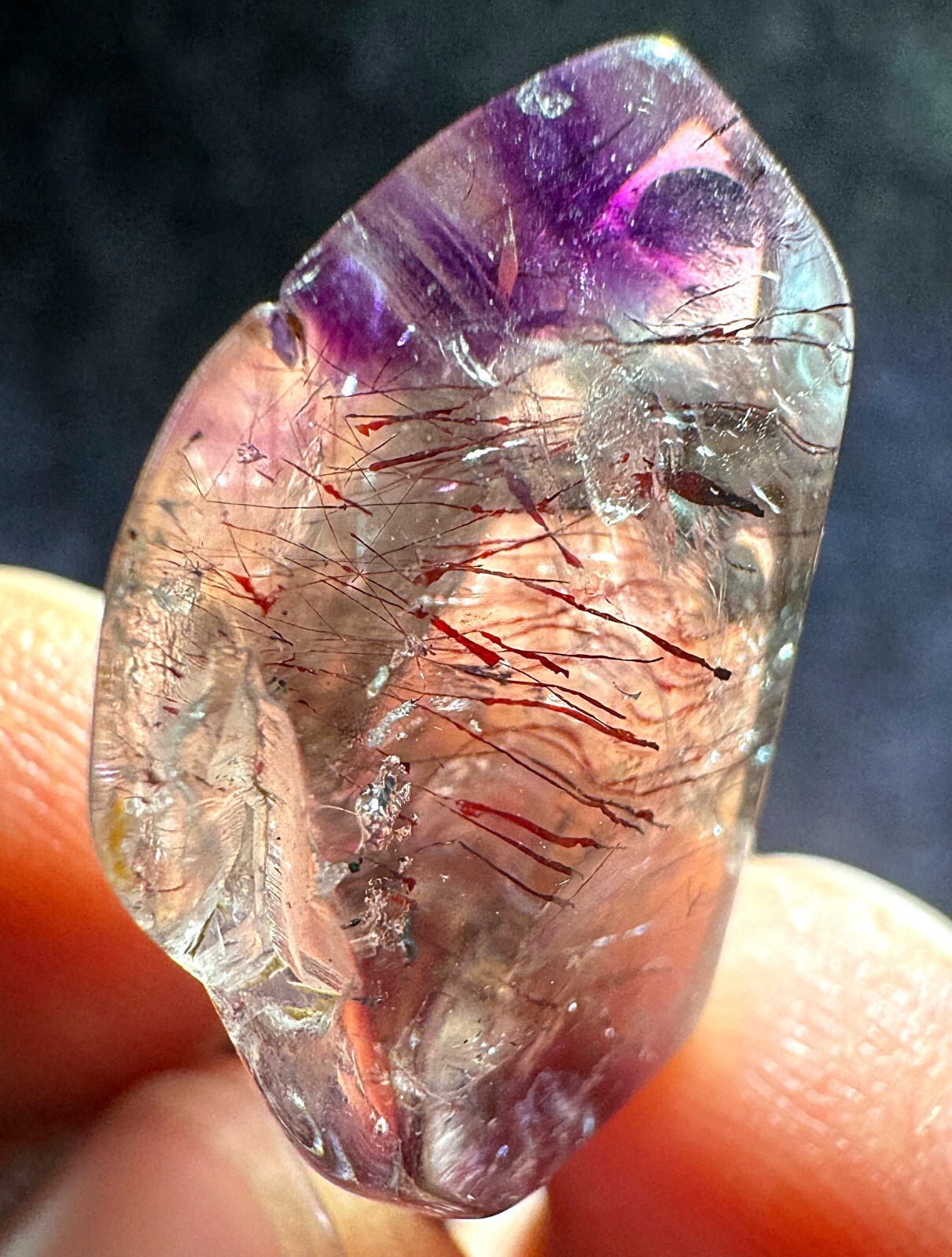 24ct Rare NATURAL Clear rutile Crystal Polished