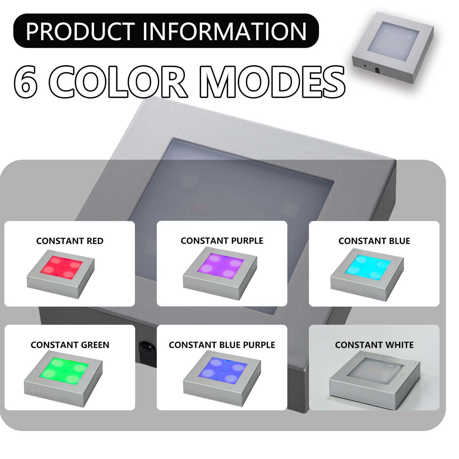 2PCS LED Lighted Base for Glass Art, 7-Color Changing Square Display Pedestal…