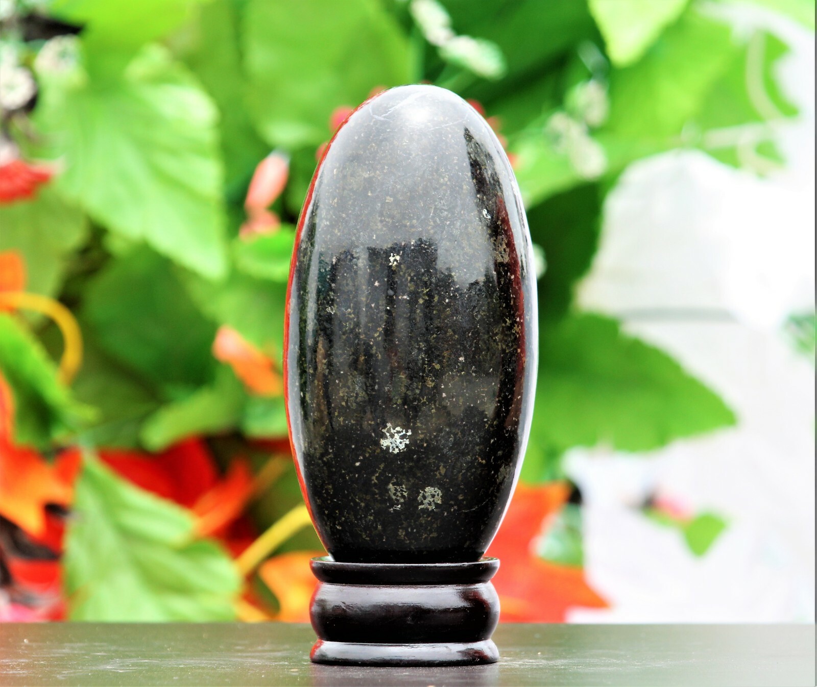 Natural Black Nuummite Stone Sorcerer’s Stone Healing Power Metaphysical Lingam
