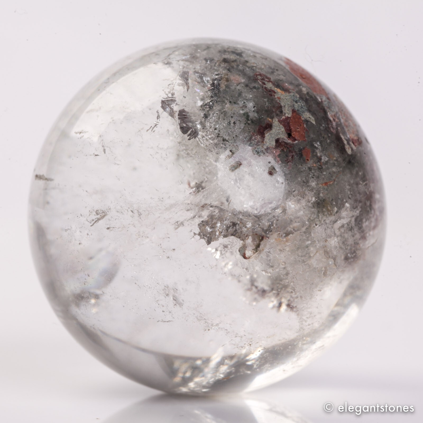 88g40mm Natural Garden/Phantom/Ghost/Lodolite Quartz Crystal Sphere Healing Ball