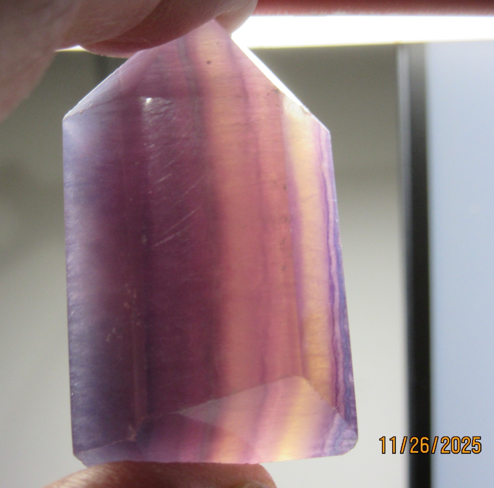 Polished Purple Fluorite 1 7/8 Inch Point Collectible PPFPC-1.8