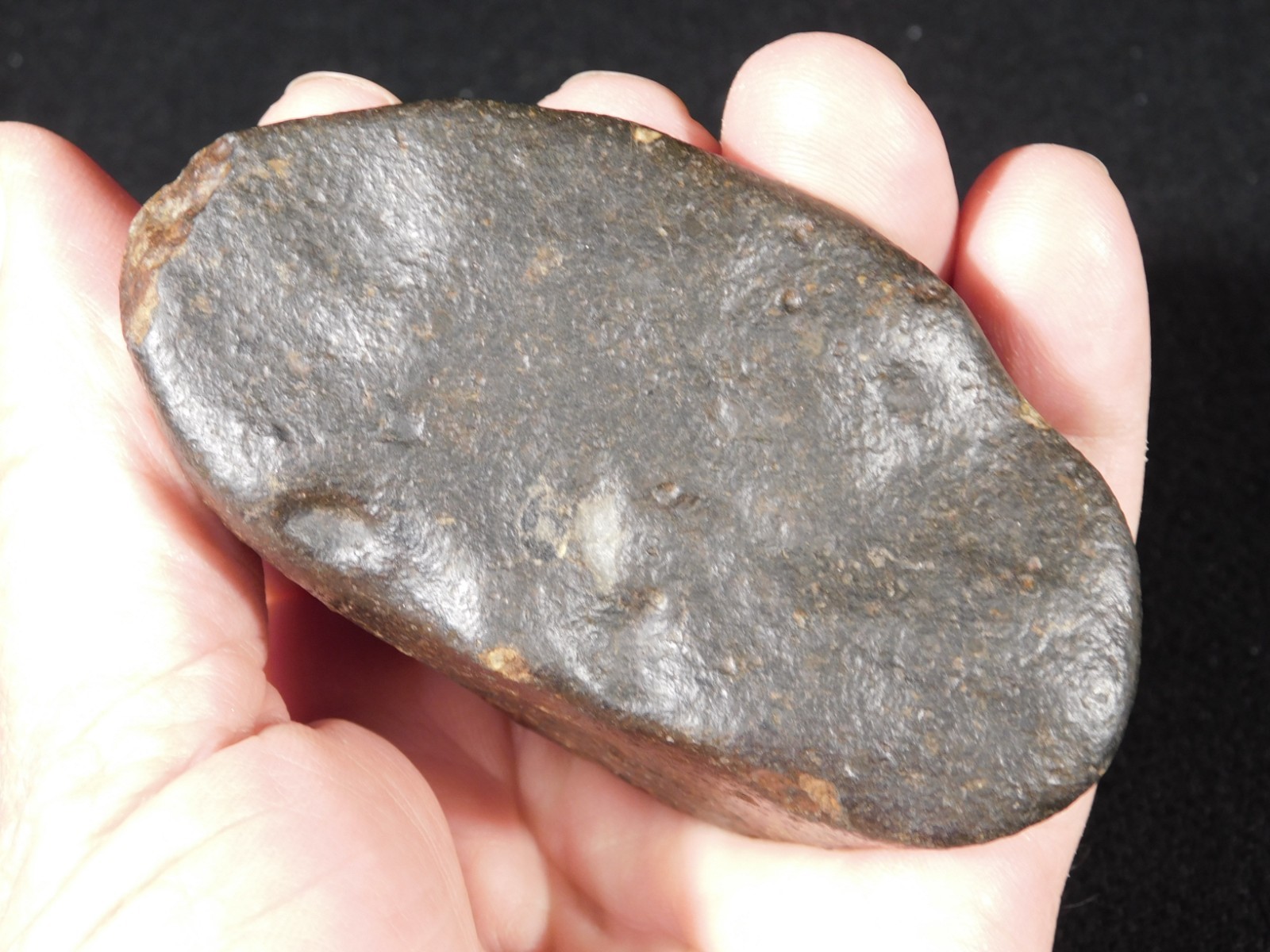 wOw! Stony METEORITE with DARK Fusion Crust and REGMAGLYPTS Libya 274gr