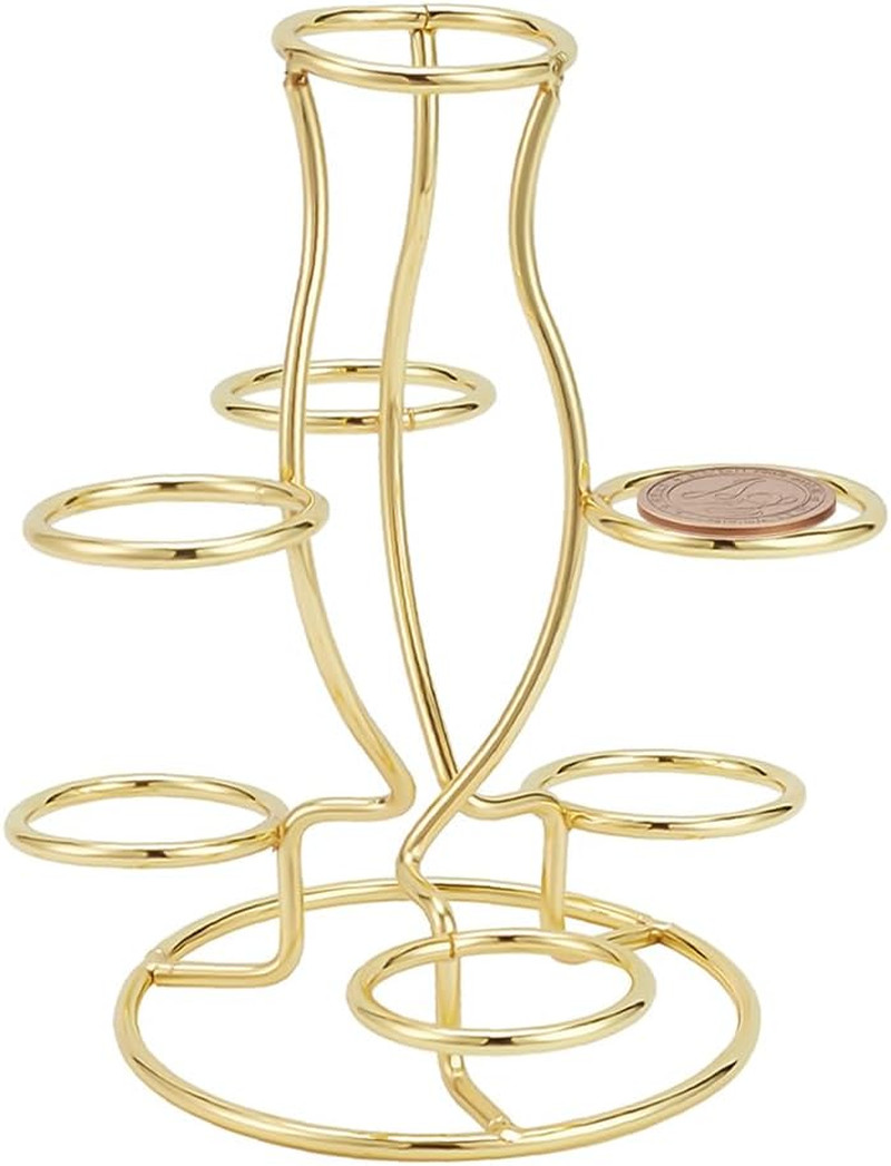 Crystal Ball Holders, 7 Eggs Display Stand Light Gold Iron Multi-Sphere Display