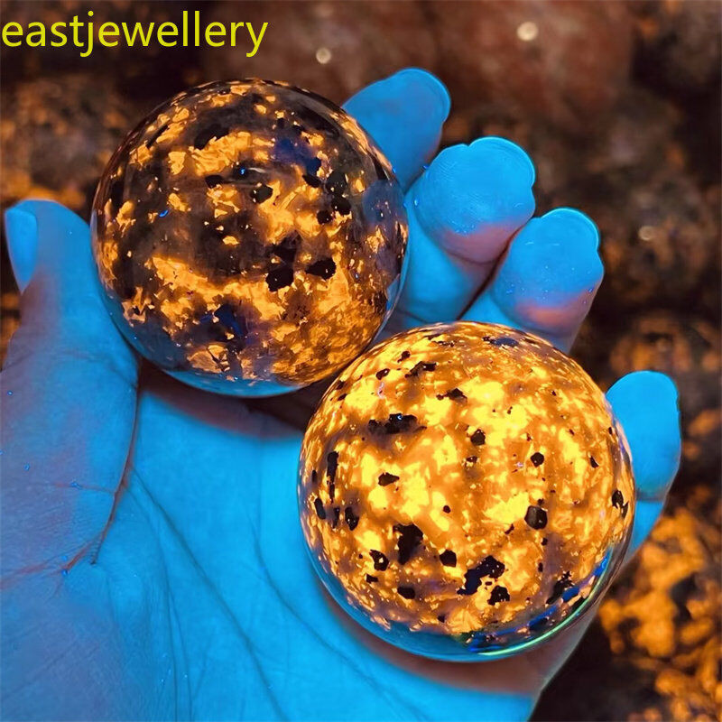38mm+ Natural Yooperite Sphere quartz crystal Flame’s stone ball healing 1pc
