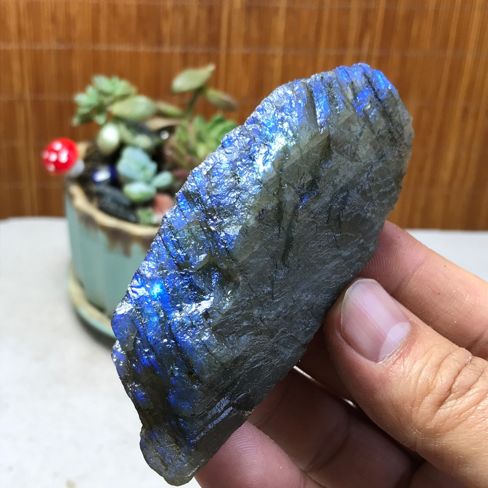 93-38-21mm Natural Labradorite Crystal gemstone Rough Mineral Specimen A5397