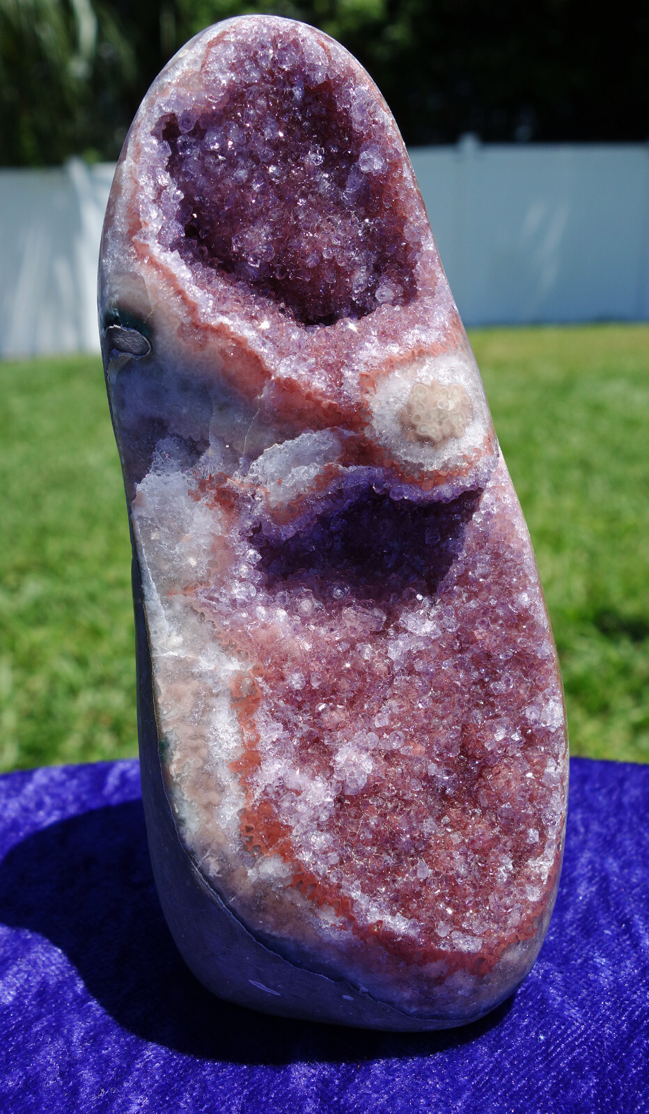Argentina Pink AMETHYST Quartz Crystal Points in Natural Geode Self Standing