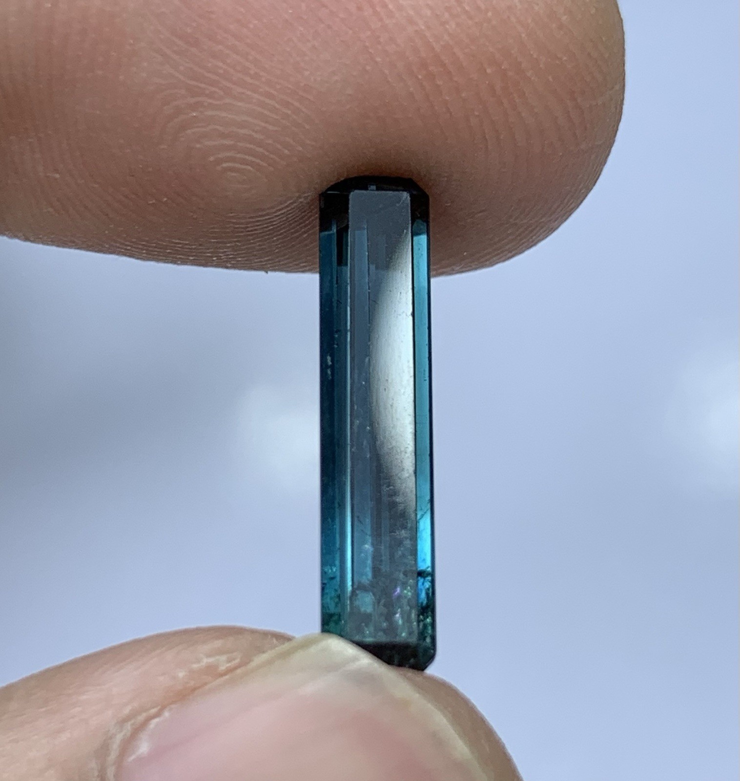 3.15 Carats Blue Tourmaline Faceted Gemstone From Afghanistan.