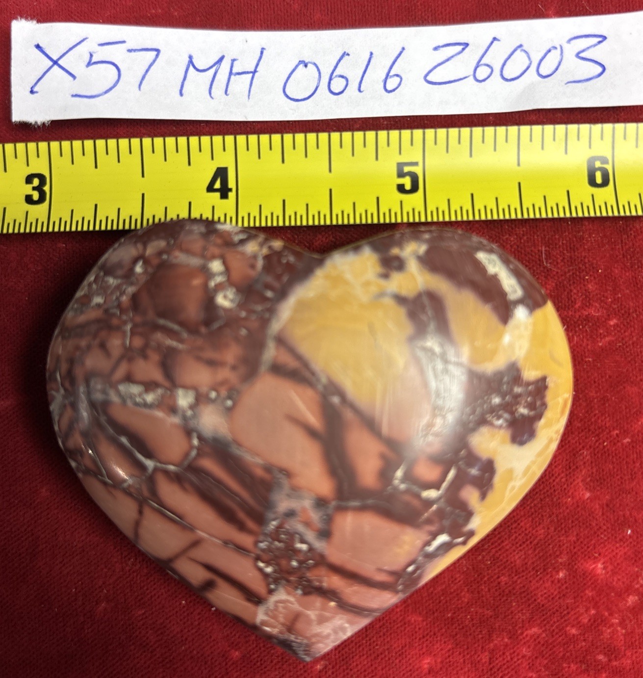 Mookaite Jasper 2 1/2 inch puffy heart