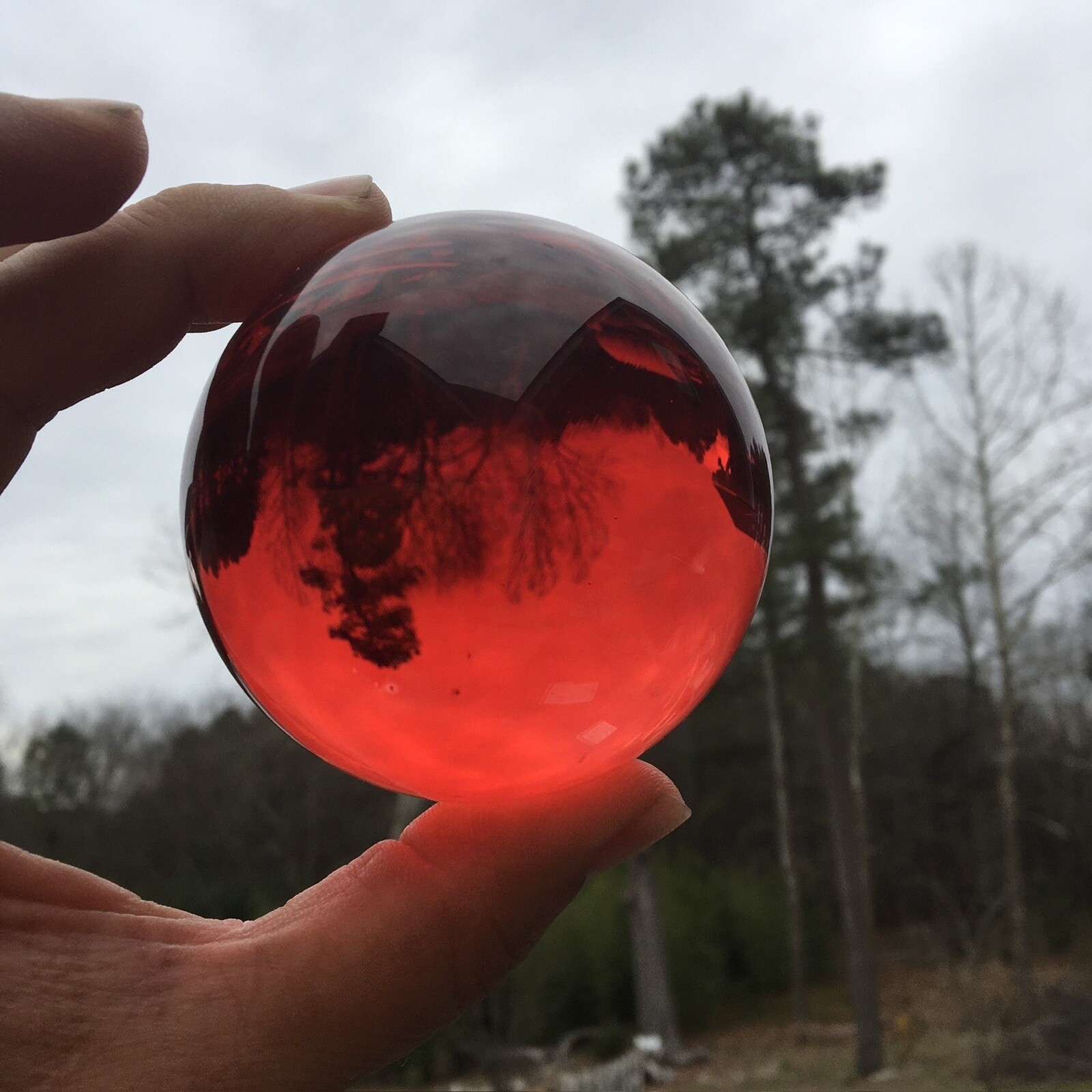 Red Crystal Ball 3″ diameter for Feng Shui, Meditation, Decor, No Stand Included