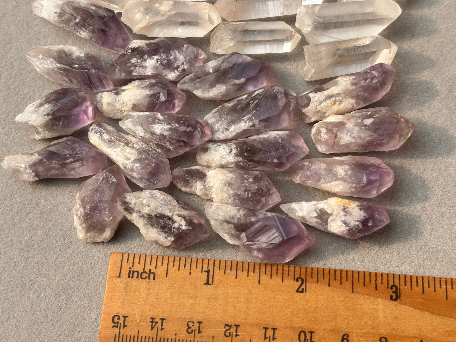 1/2 lb Mixed Lot Amethyst Citrine Clear Quartz Points Crystal Collection