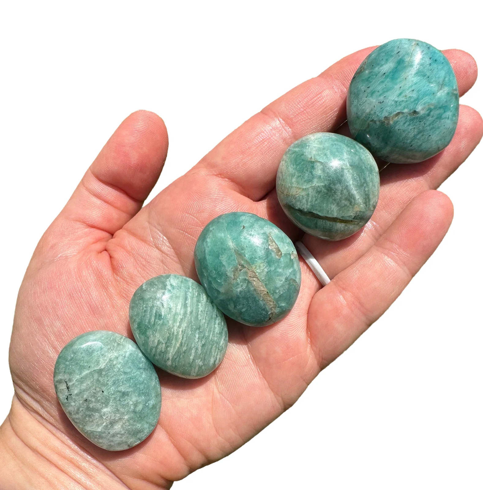 Amazonite Palm Stone, Natural Amazonite from Madagascar