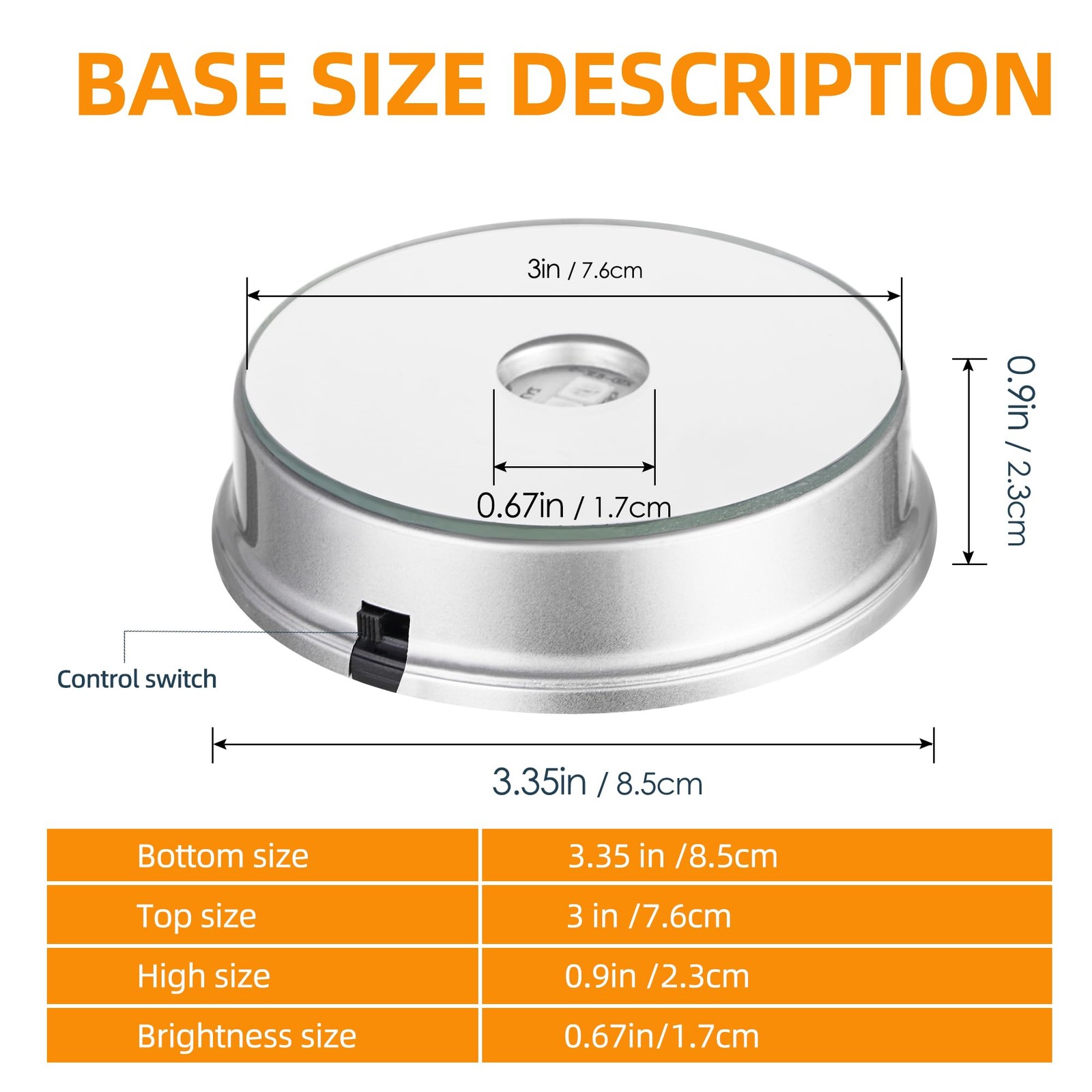 LED Light Base Display Stand,Lighted Up Stand Color Changing Small LED for 3D…