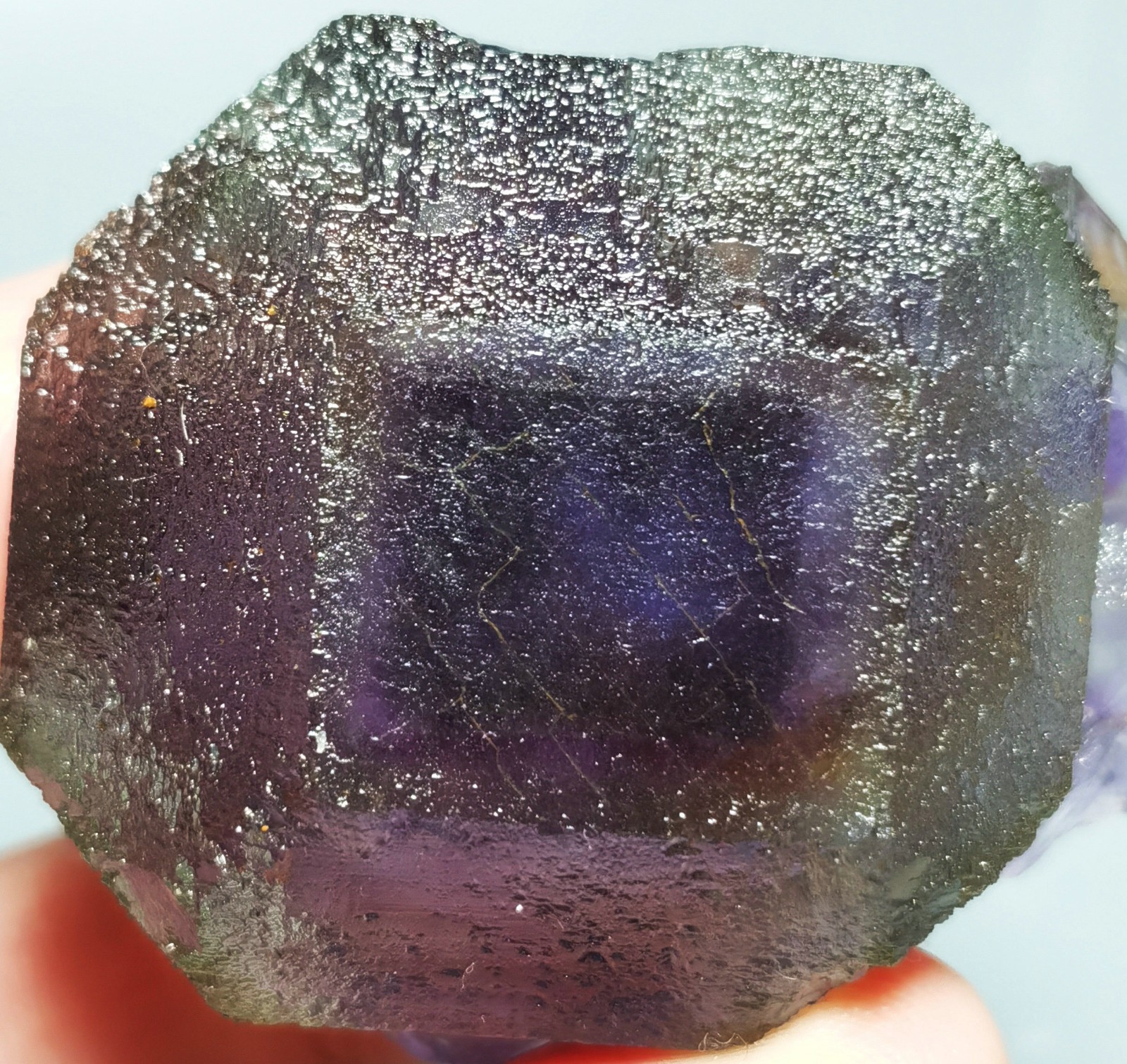Natural Transparent Purple Window Fluorite Mineral Specimen China